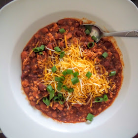 Chili con Carne:  A chili made with any kind of meat, beans, and chili pepper sauce.