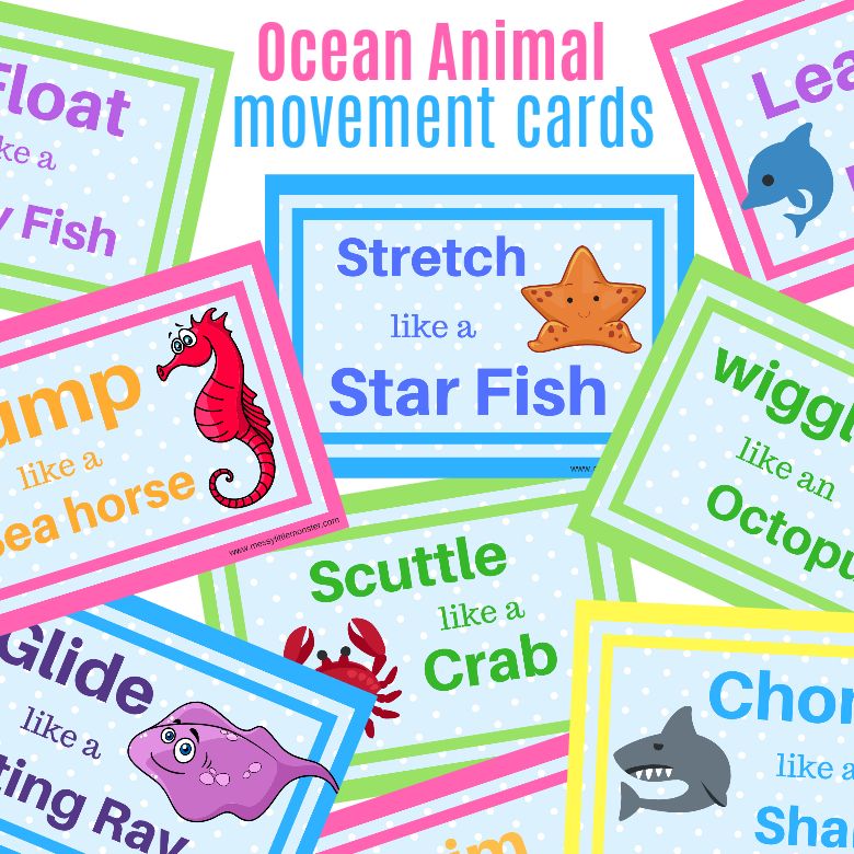 Animal movement cards preschool activity