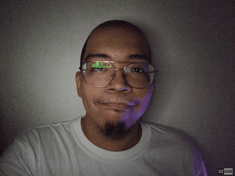 Lowlight selfie with flash