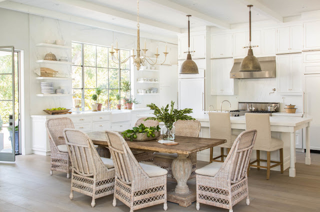 Beautiful modern farmhouse style kitchen and dining inspiration on Hello Lovely Studio