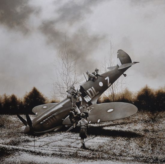 michael peck pinturas hiper-realistas crianças guerra morte surreal