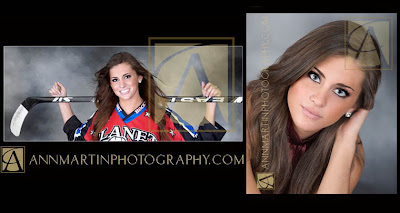 Plano Texas professional photographers high school senior pictures portraits pose for girl hockey player and best studio glamour headshot