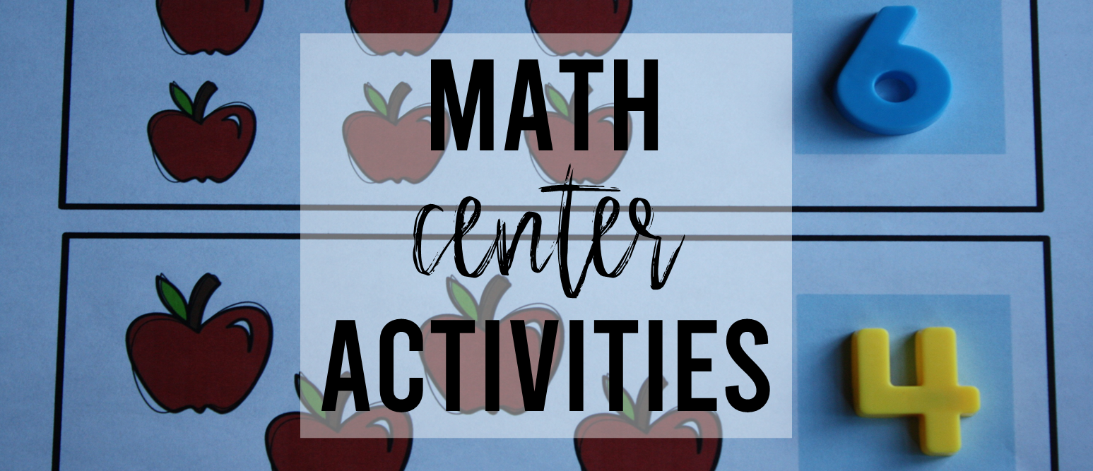 Kindergarten Math Centers Activities for practice with counting, number sequencing, number words, missing numbers & number charts using hands-on learning