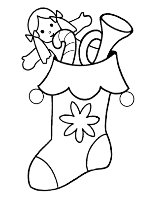 Christmas stocking coloring pages 2