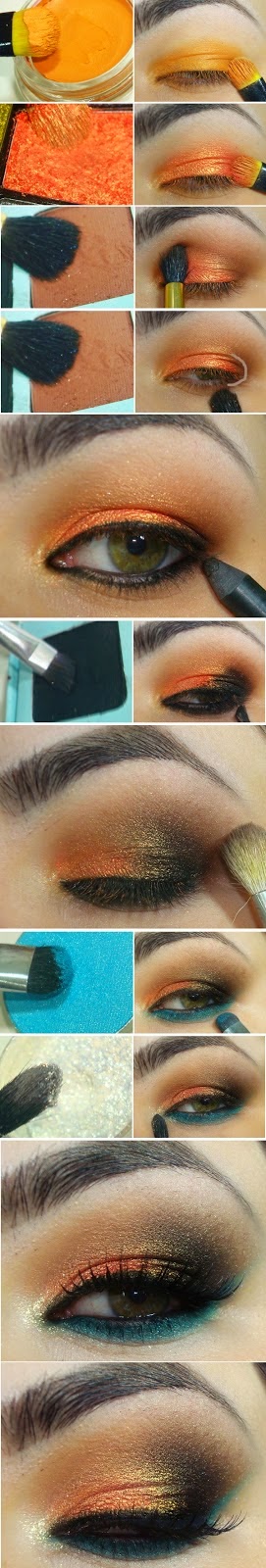Orange and Torquoise Makeup Tutorials