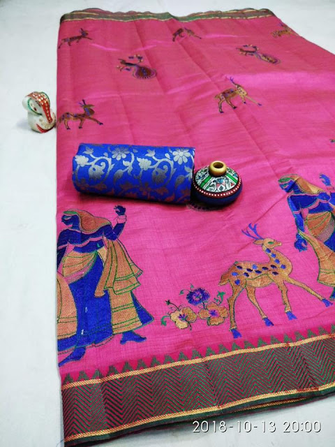  Tussar Embroidery Saree