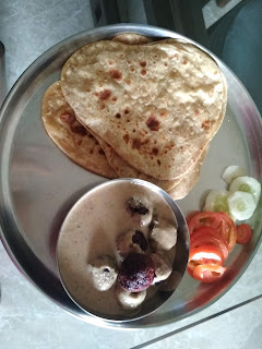 beetroot kofta curry with paratha and salad