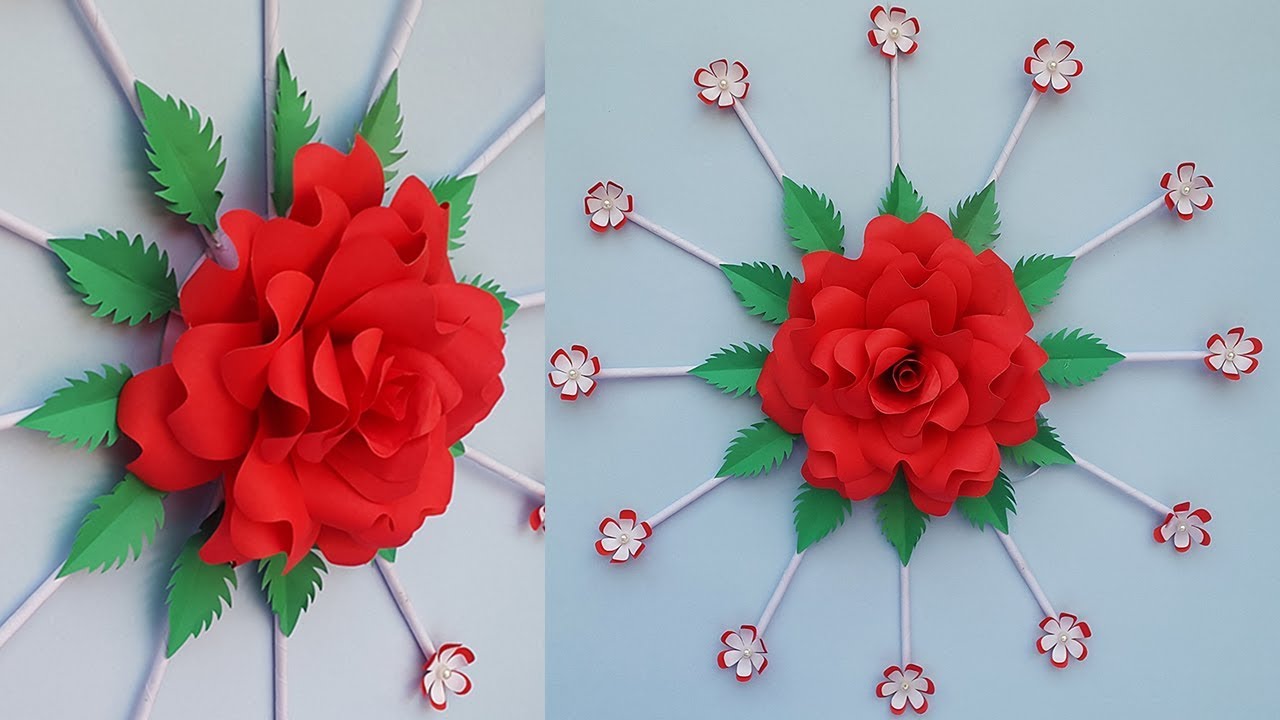 Colors Paper Paper Rose Wall Hanging Paper Flower Wall Hanging Wall Hanging Craft Ideas