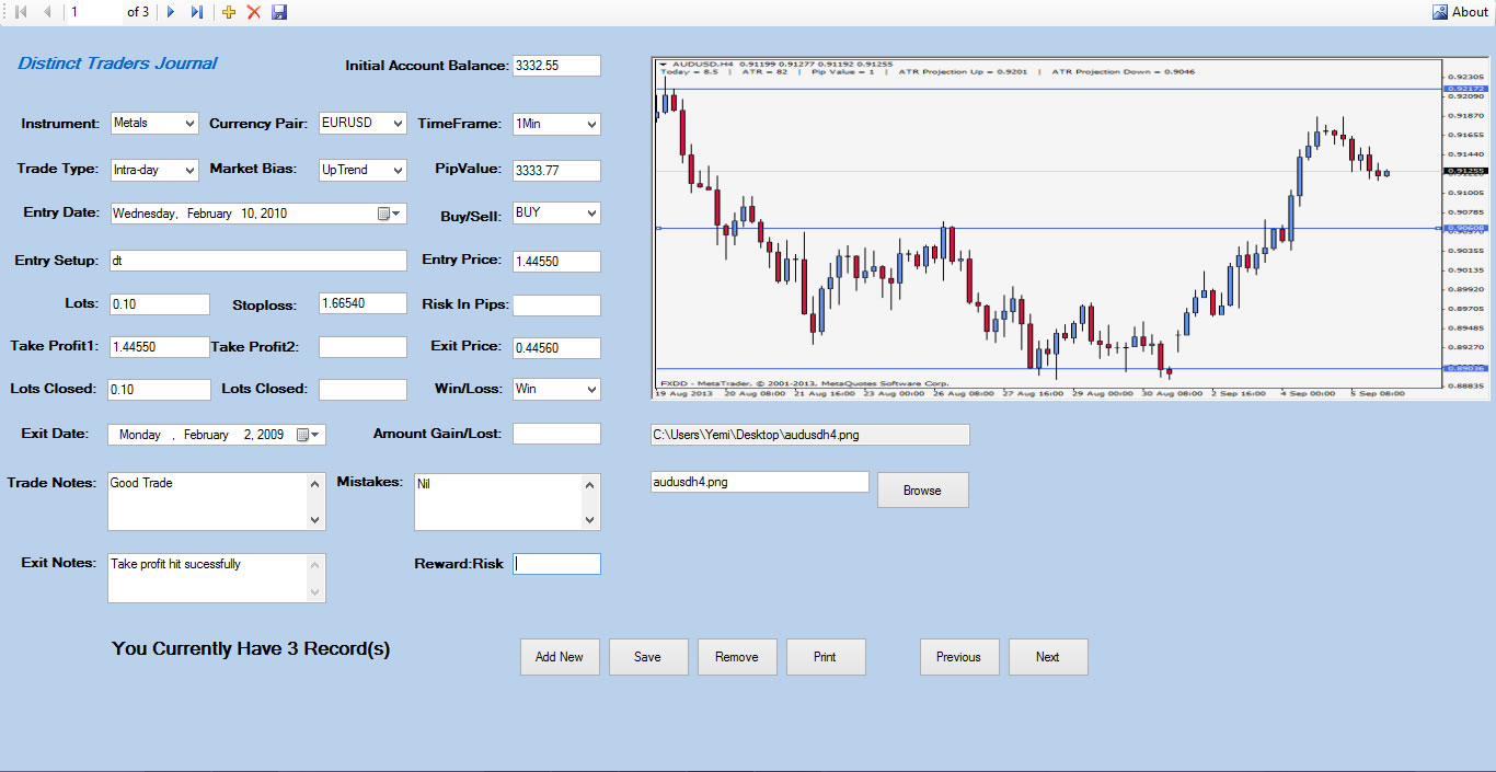 forex trading journal software