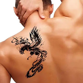 Japanese Phoenix Bird Temporary Tattoo Design in Hindi