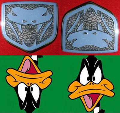 Dodge Viper Logo Upside Down Daffy Duck. The Dodge Viper logo is Daffy