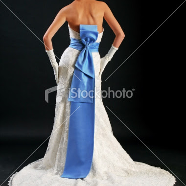 Blue and White Wedding Dress