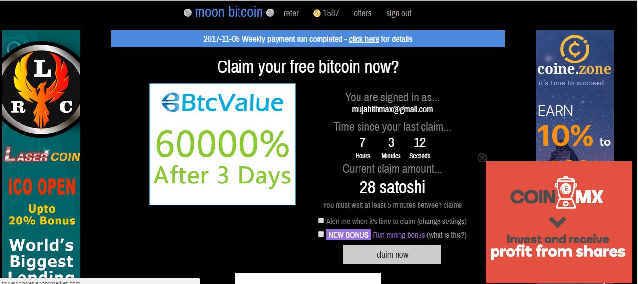 Moon Bitcoin Free Bitcoin Claim Now Btc Life - 