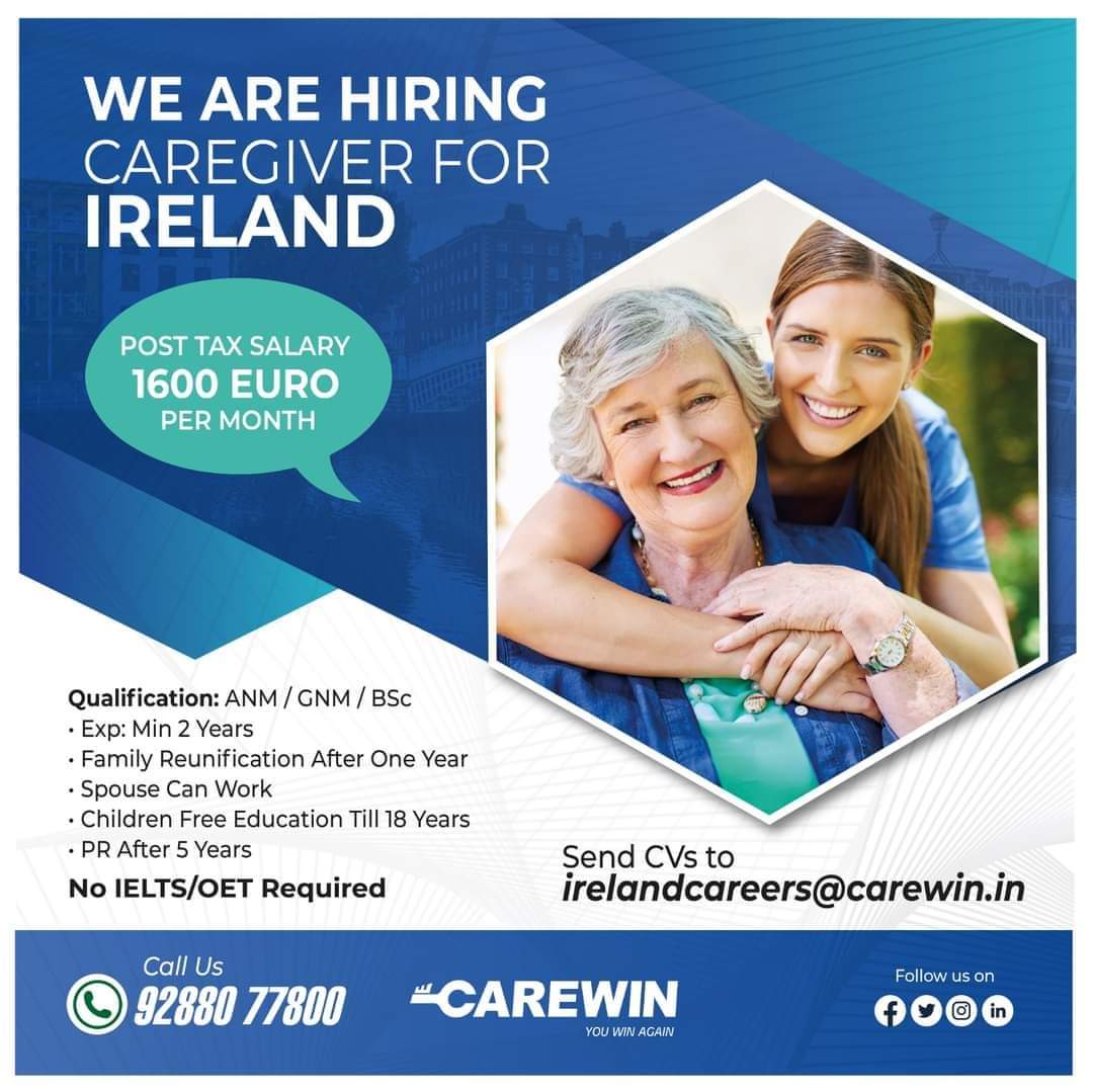 Caregiver for Ireland, NO OET and IELTS 