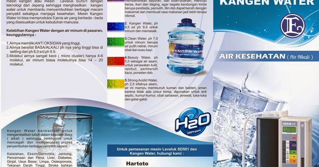 Contoh Brosur air kesehatan dengan nuansa segar  Desain 