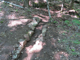 water channel on a trail.