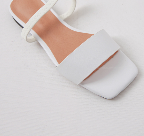 Open Square Toe Low Heel Sandals