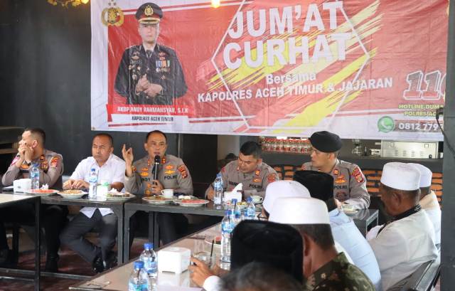 Kembali Gelar Jumat Curhat, Kapolres Aceh Timur Cara Kami Dekatkan Diri Dengan Mayarakat