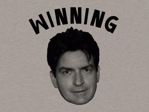 charlie sheen winning shirt. winning charlie sheen gif.