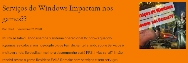 Serviços do windows melhorarm o PC