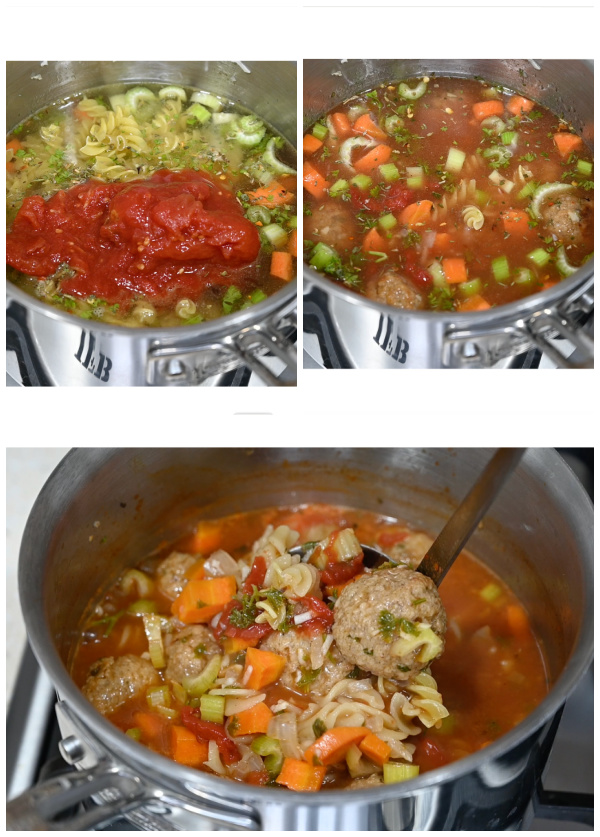 steps to make Italian meatball soup