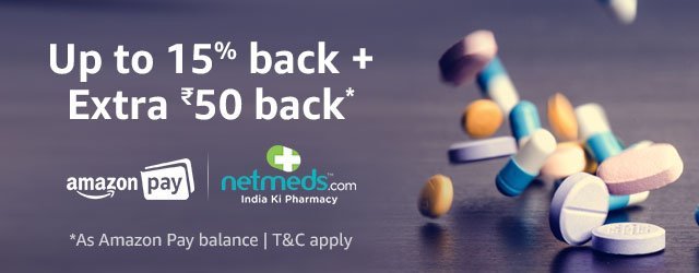 Netmeds - Get 15% Cashback upto ₹125 + Additional ₹50 Back for Prime Members on Paying via Amazon Pay