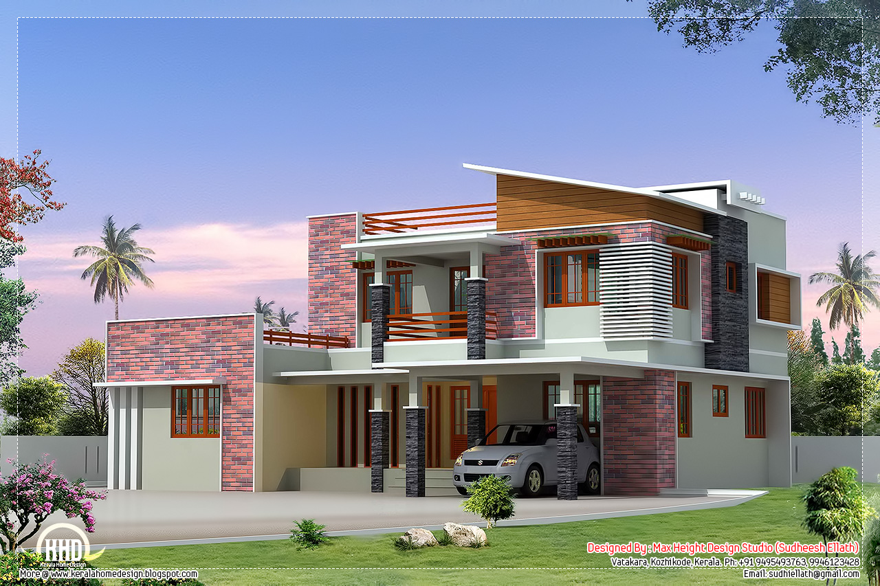 2300 sq feet modern  4  bedroom  villa elevation Kerala  