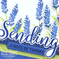 Blue-purple floral thank you card using Stampin Up Sending Smiles stamps and dies. Card made by Di Barnes - Stampin Up Demo in Sydney Australia. colourmehappy - stampinupcards - cardmaking