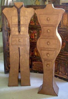 Cardboard drawers human body furniture