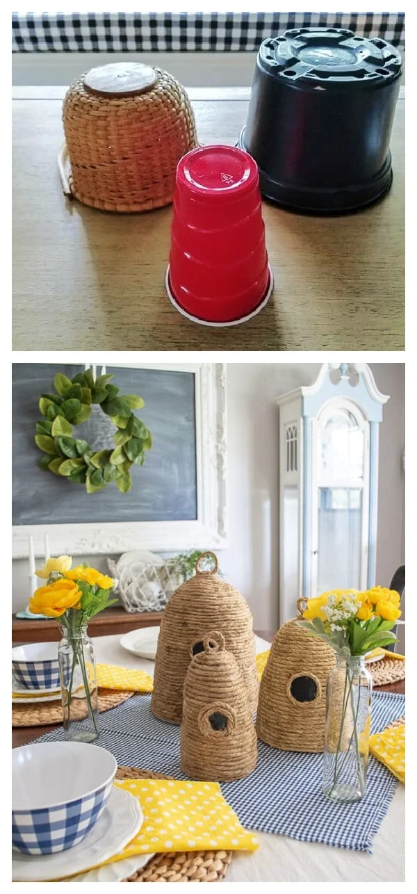 solo cup, bee skep, summer table