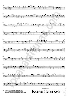 2  Hello by Adele Partitura de Trombón, Chelo, Fagot y Bombardino en clave de fa Sheet Music for Trombone, cello, bassoon,Euphonium in bass clef Music Scores