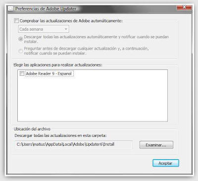 Desactivar Adobe Updater en Windows Vista