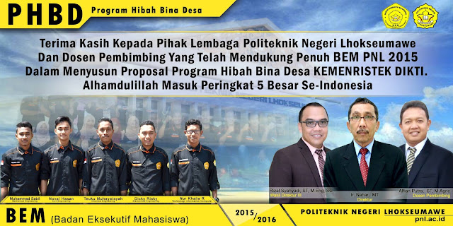 PHBD ( Program Hibah Bina Desa ) BEM PNL 2015 MASUK 5 BESAR SE-INDONESIA