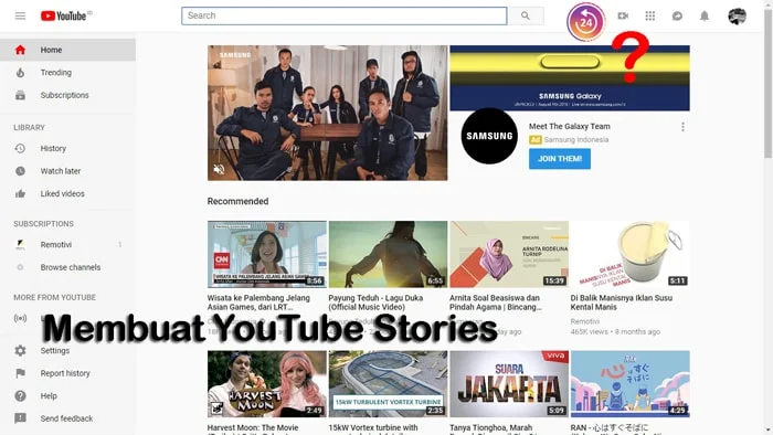 cara membuat youtuber stories