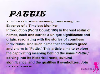 meaning of the name "PATTIE"