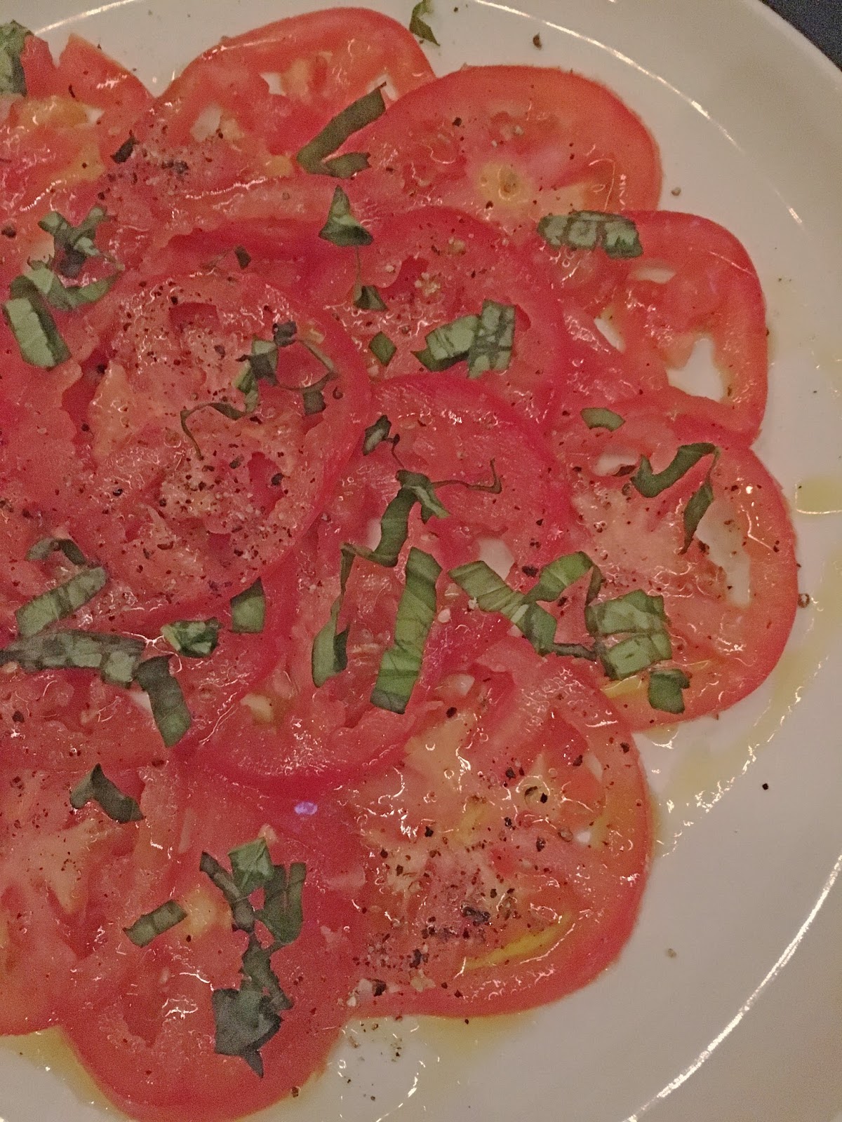 tomatoes with basil at Max's Wine Dive - a restaurant/bar in Fort Worth, Texas