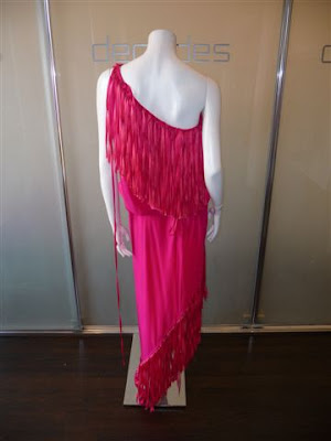 Fringe Dress on Laurent Couture One Shoulder Fuschia Fringe Dress C Mid 70s  2  Jpg