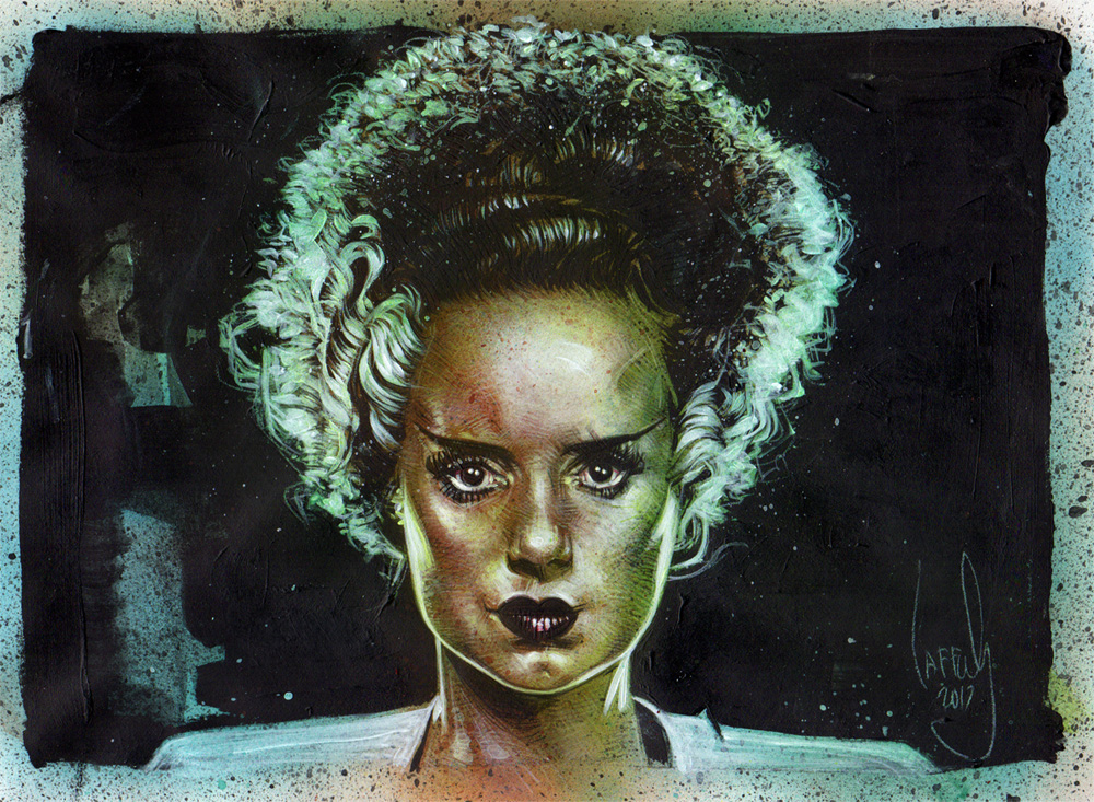 Elsa Lanchester as The Bride of Frankenstein, Artwork© Jeff Lafferty