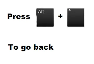 alt plus left arrow shotcuts for windows