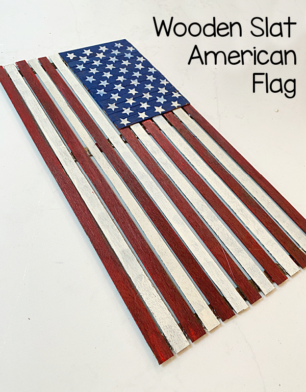 wooden American flag and overlay