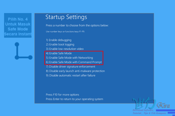 wd-kira, Bagaimana cara mudah masuk safe mode windows 10, cara mengatasi masalah pada windows 10, cara mudah masuk save mode, mode aman pada windows