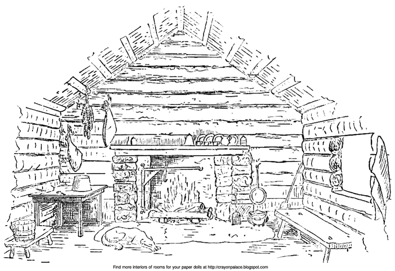 Download Old Log Cabin Coloring Coloring Pages