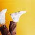 Stylish retro white sneakers