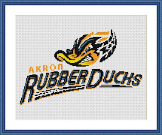 Akron RubberDucks logo cross stitch pattern - Tango Stitch