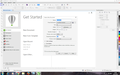 Cara membuta new Baru pada CorelDraw x7 