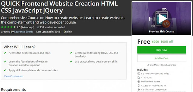 [100% Off] QUICK Frontend Website Creation HTML CSS JavaScript jQuery| Worth 200$