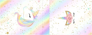 Unicorn and Rainbow: Free Printable Candy Bar Labels.  