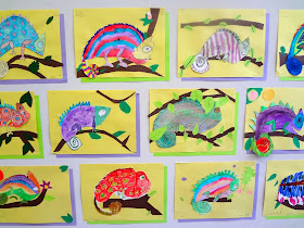 Chameleons kids art project