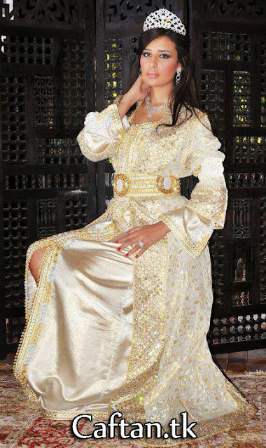 magnifique caftan mariage blanche de tendance