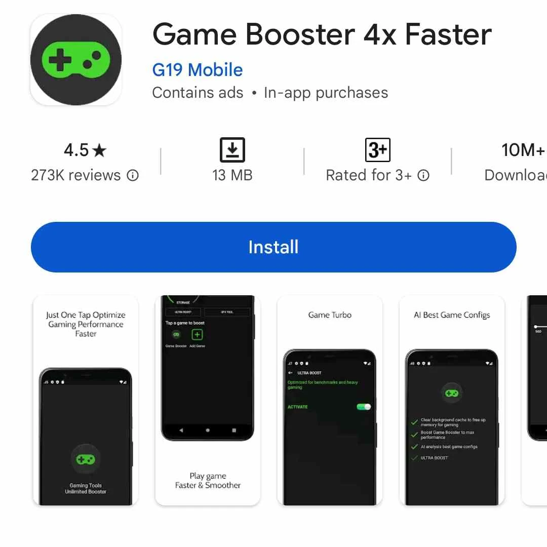 Game Booster 4x Faster app free